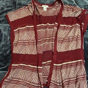 Burnt orange sleeveless cardigan